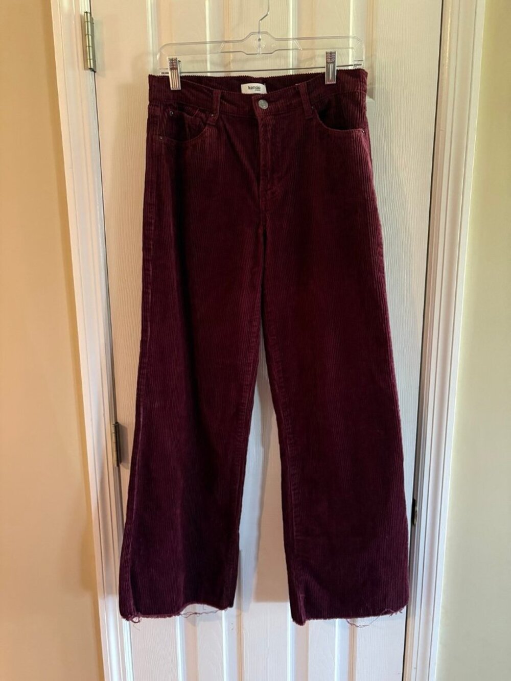 Kensie The Carla Pants Corduroy Maroon Wide Leg